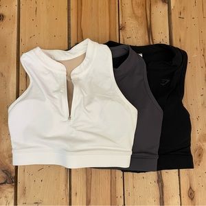 3 zip front sports bras